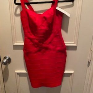 BQueen Red Spaghetti Strap Mini Dress